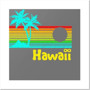 '80s Retro Vintage Hawaii (distressed look) Posters and Art